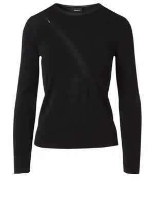 Long-Sleeve Sweater With Zipper