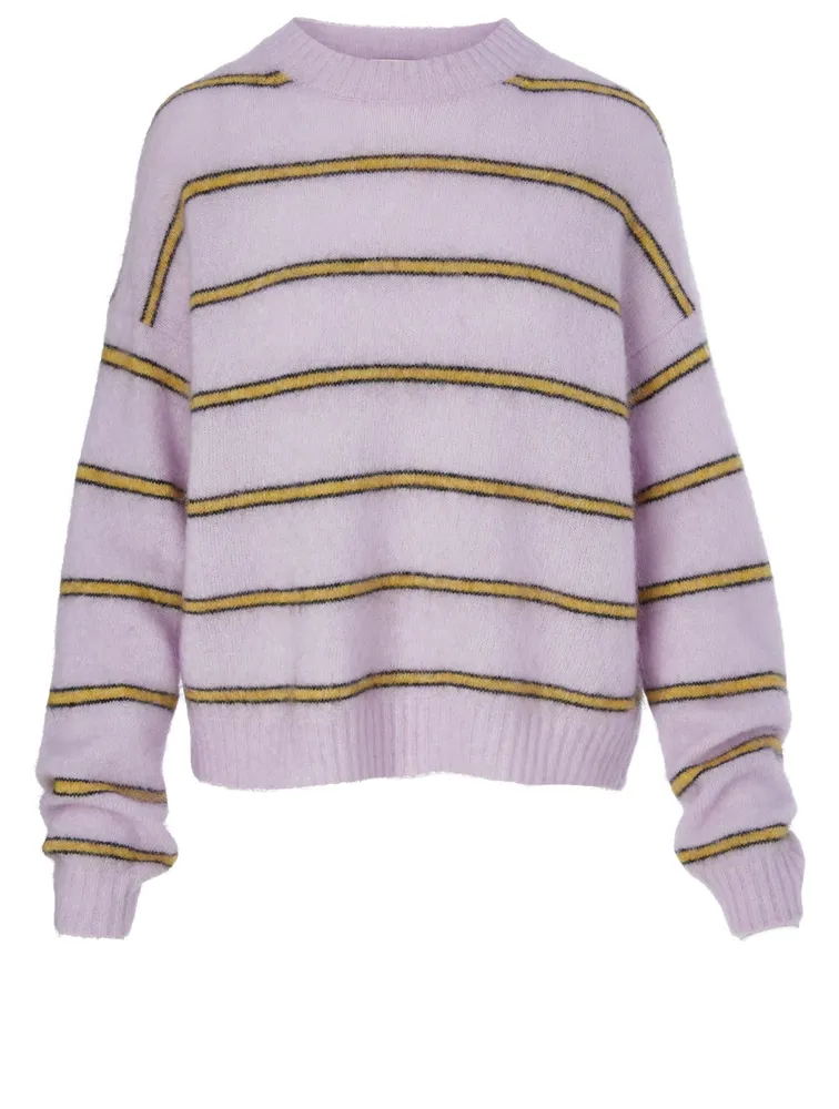 Wool-Blend Sweater Stripe Print