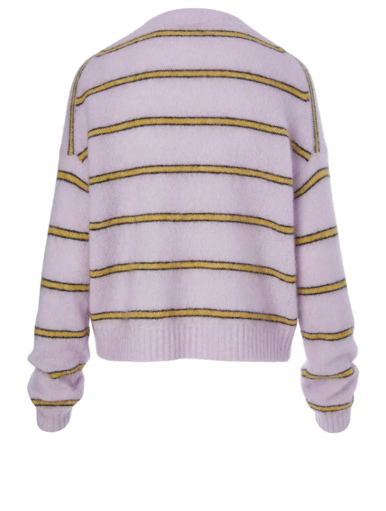 Wool-Blend Sweater Stripe Print