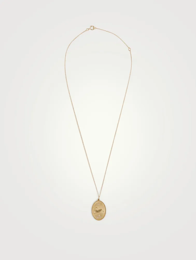 Ibex 10K Gold Pendant Necklace With Diamonds - 18" Chain
