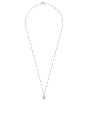Olive Branch 10K Gold Diamond Pendant Necklace