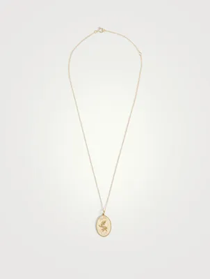 Pomegranate Vine 10K Gold Pendant Necklace - 18" Chain