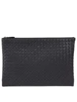 Intrecciato Leather Pouch