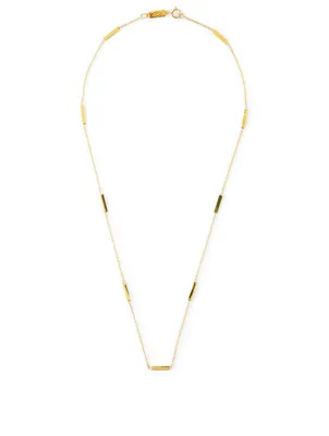 Short Gold Bar Necklace