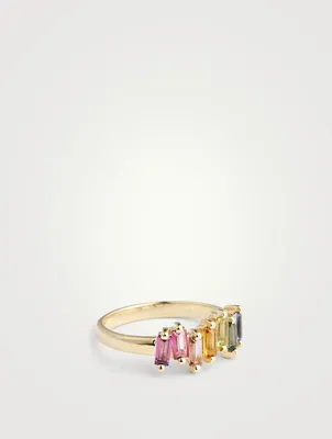 Amalfi 14K Gold Rainbow Half Band Ring