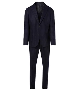 Wool And Cashmere Two-Piece Suit Pinstripe Print