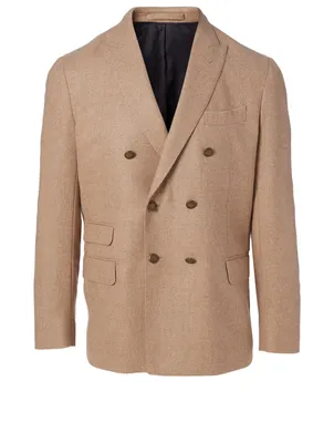 Wool And Silk Double-Breasted Blazer