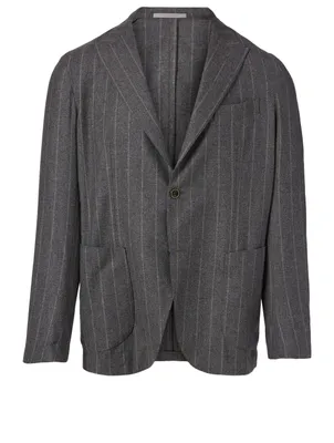 Wool And Silk Jacket Stripe Print