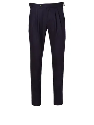 Wool And Cashmere Double Pleat Pants