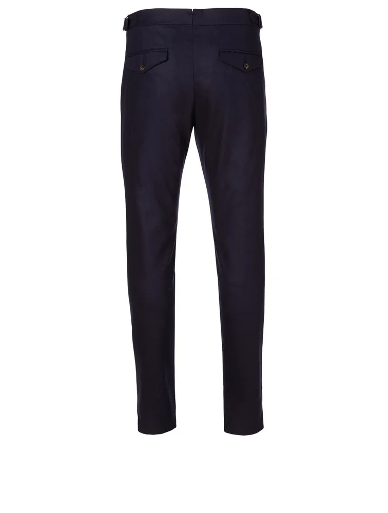 Wool And Cashmere Double Pleat Pants