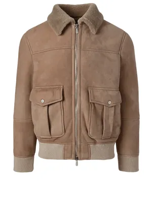 Suede And Shearling Bomber Jacket