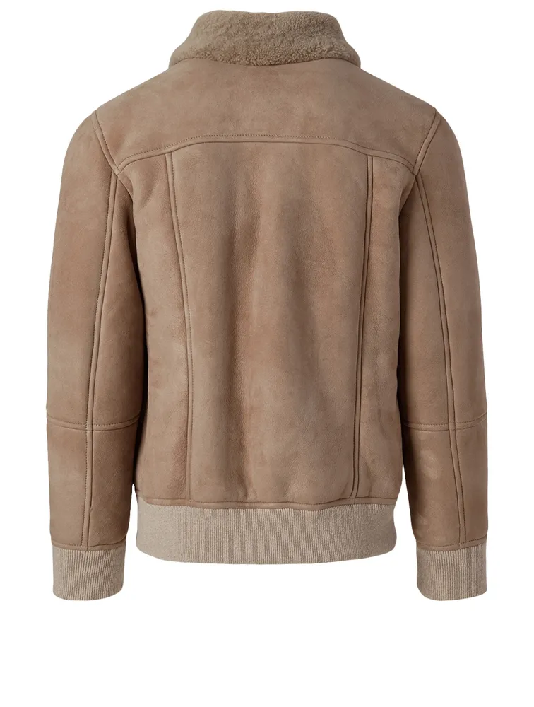 Suede And Shearling Bomber Jacket