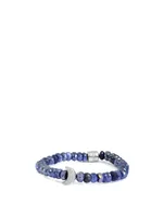 Bohème Sterling Silver Dark Blue Moonstone Bracelet With Topaz