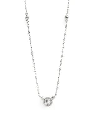 Bonheur Sterling Silver Birthstone Necklace With White Topaz