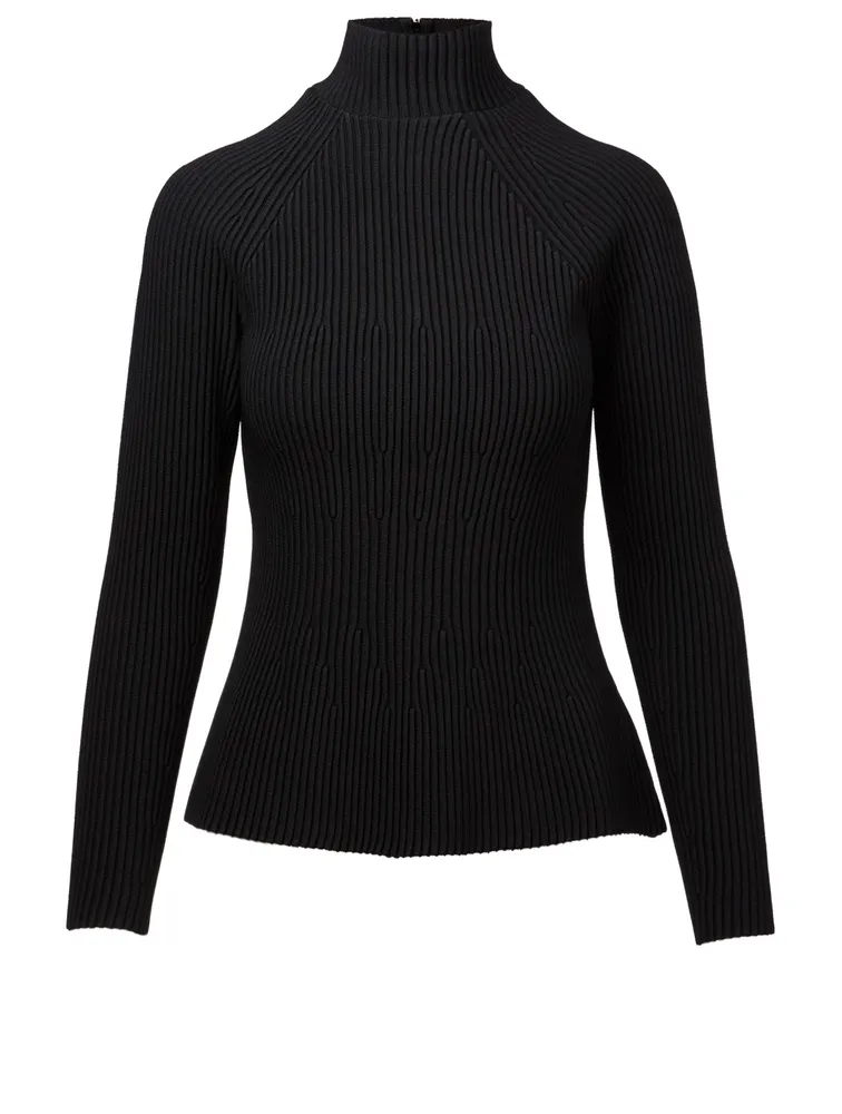 Ribbed Turtleneck Top