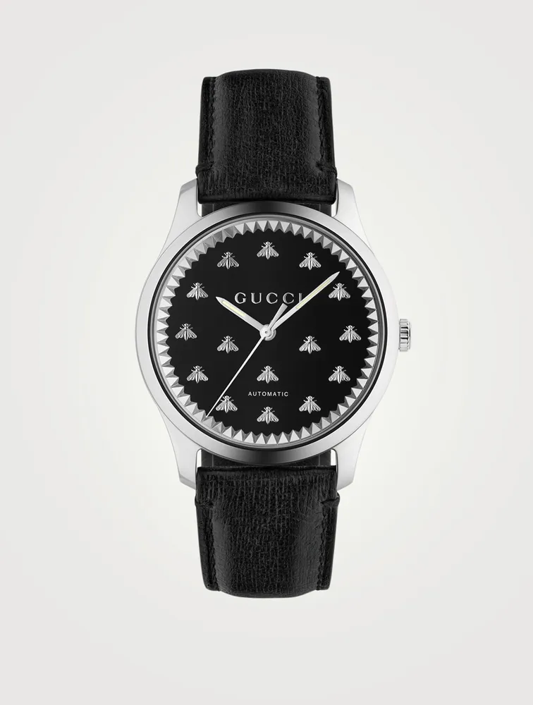 G-Timeless Leather Strap Watch