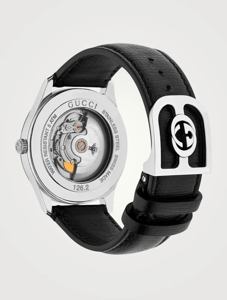 G-Timeless Leather Strap Watch