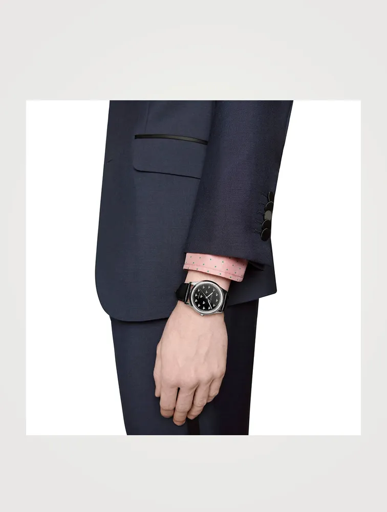 G-Timeless Leather Strap Watch