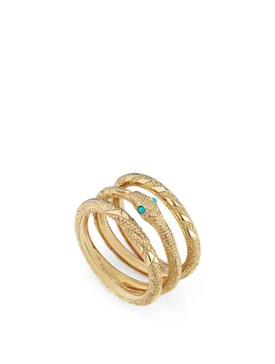 Ouroboros 18K Gold Three-Band Ring