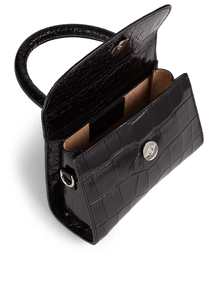 Mini Croc-Embossed Leather Bag