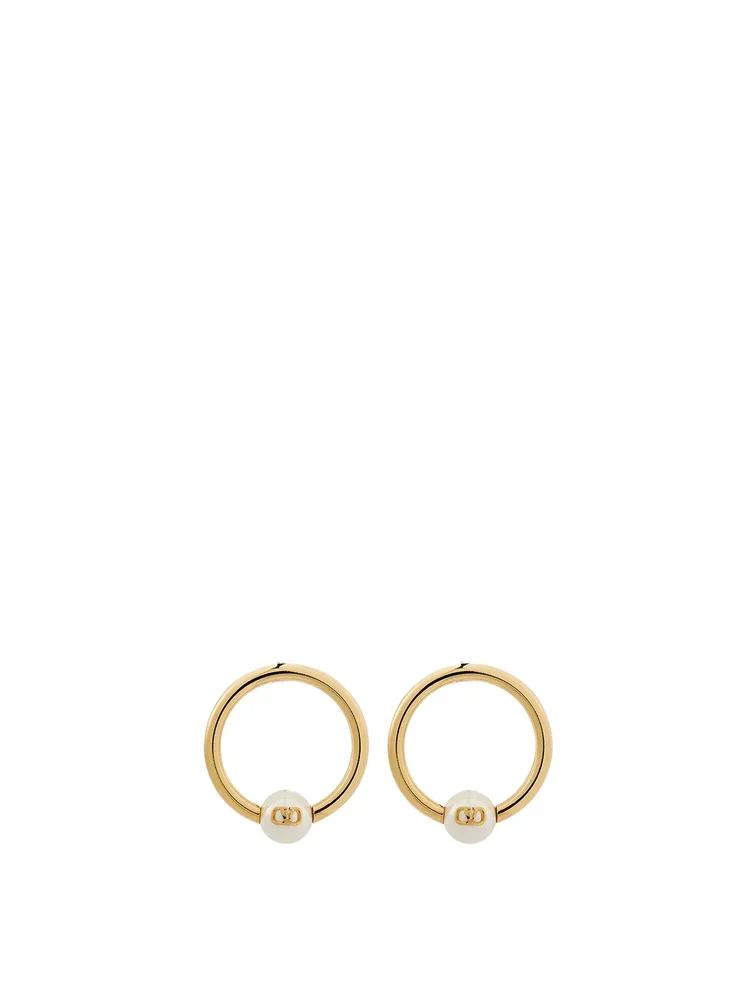 VLOGO Hoop Earrings With Faux Pearls