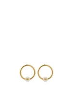 VLOGO Hoop Earrings With Faux Pearls