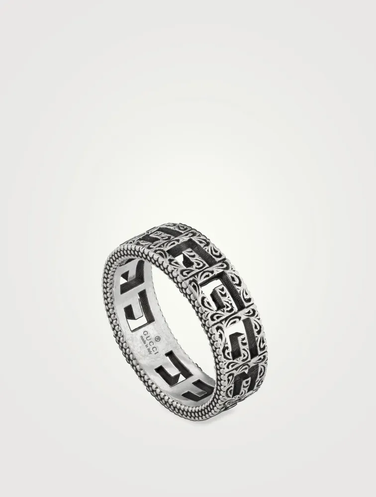 Square G Silver Ring