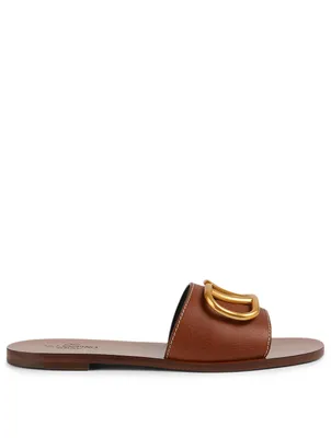 VLOGO Leather Slide Sandals