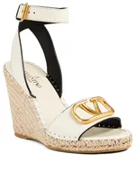 VLOGO Leather Espadrille Wedge Sandals