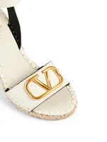 VLOGO Leather Espadrille Wedge Sandals