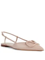 VLOGO Leather Slingback Ballet Flats