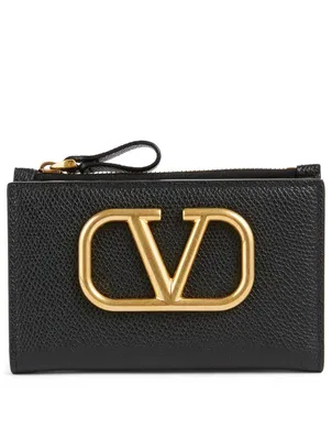 VLOGO Leather Zip Card Holder