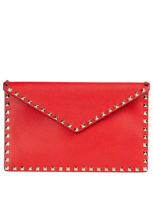 Large Rockstud Leather Pouch