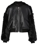 Yorkville Shearling Leather Bomber Jacket