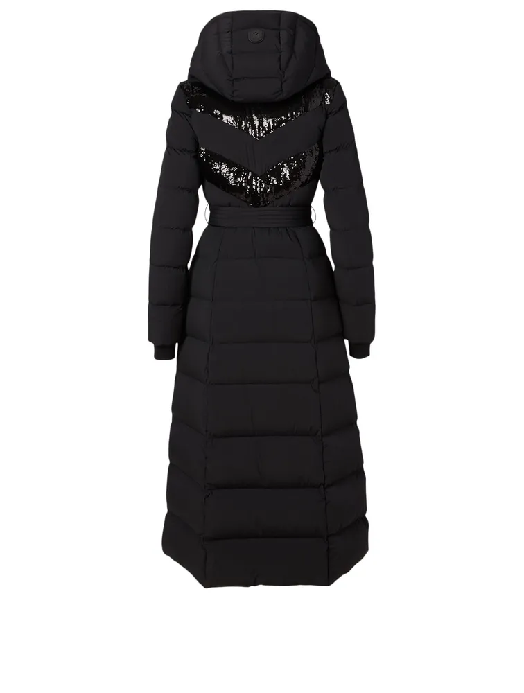 Adina Down Long Coat With Sequins