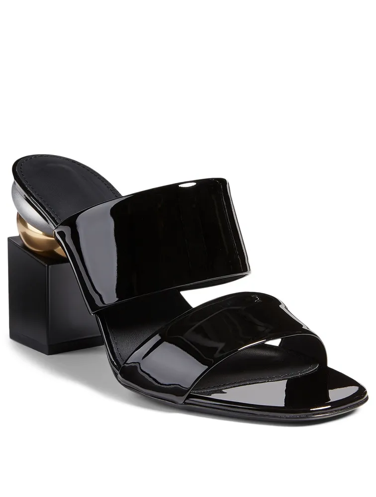 Lotten Patent Leather Geometric-Heeled Sandals