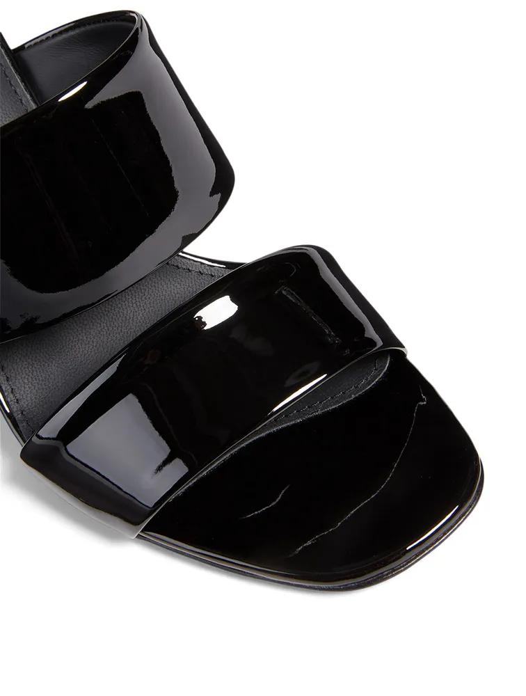 Lotten Patent Leather Geometric-Heeled Sandals