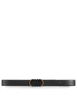 Adjustable Reversible Leather Gancini Belt