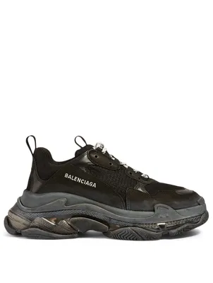 Triple S Mesh And Leather Clear Sole Sneakers