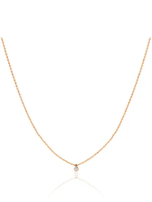 14K Gold Bezel Necklace With Diamond