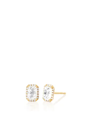 14K Gold Stud Earrings With Diamonds