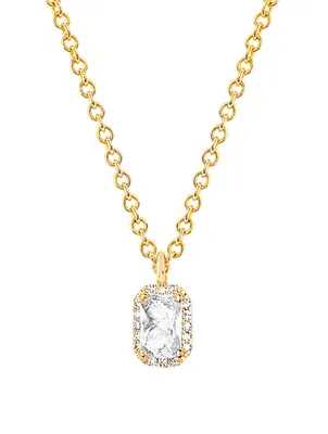 14K Gold Necklace With Topaz And Diamonds