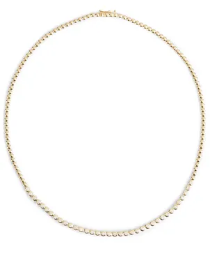 Mini Gold Diamond Bezel Tennis Necklace