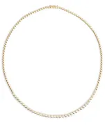 Mini Gold Diamond Bezel Tennis Necklace