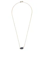 14K Gold Necklace With Labradorite And Diamonds