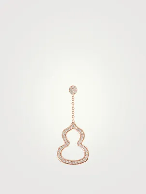 Small Wulu 18K Rose Gold Drop Earring With Diamonds