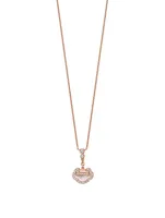 Petite Yu Yi 18K Rose Gold Necklace With Diamonds And Mother Of Pearl