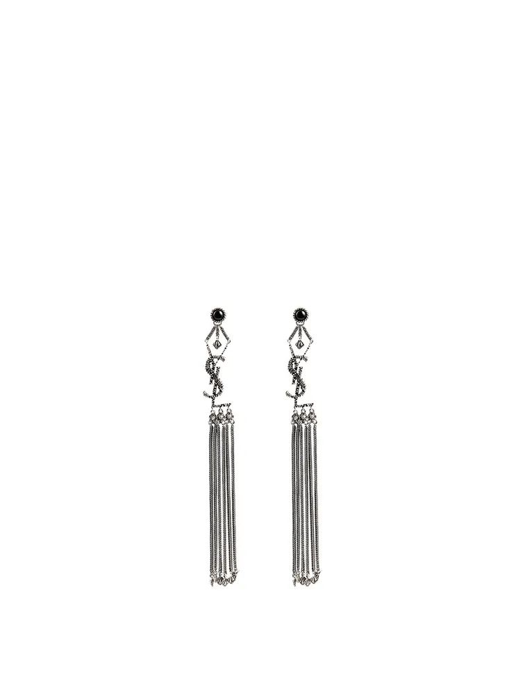 YSL Monogram Tassel Drop Earrings