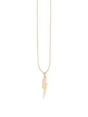 14K Gold Pure Lightning Bolt Necklace