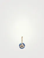 14K Gold Evil Eye Bead Earring With Diamonds